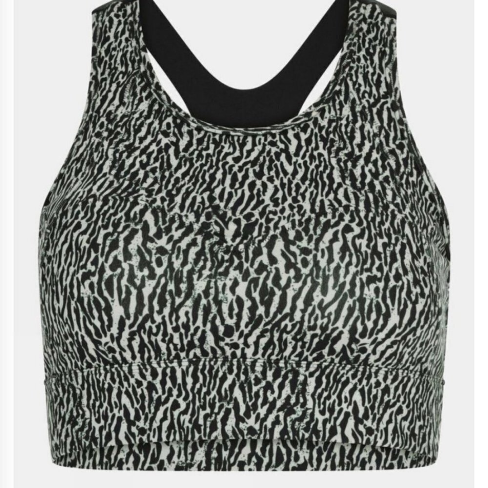 Varley Black & Green Patterned Racerback Sports Bra - Picture 2 of 5